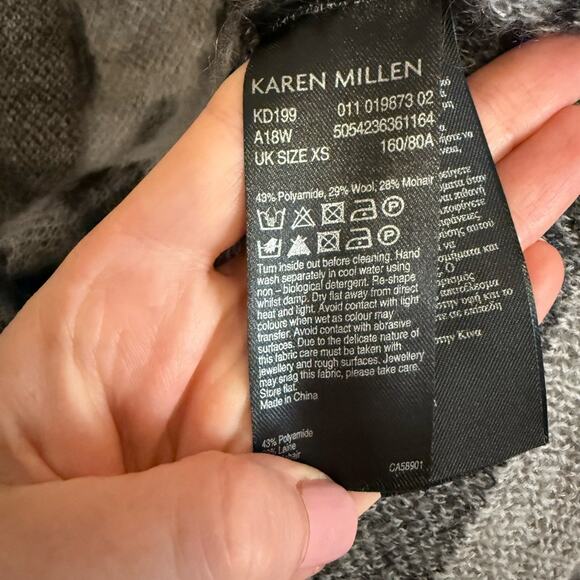 Karen Millen Brushed Leopard Print Wool Blend Animal Print Open Cardigan - Picture 6 of 8